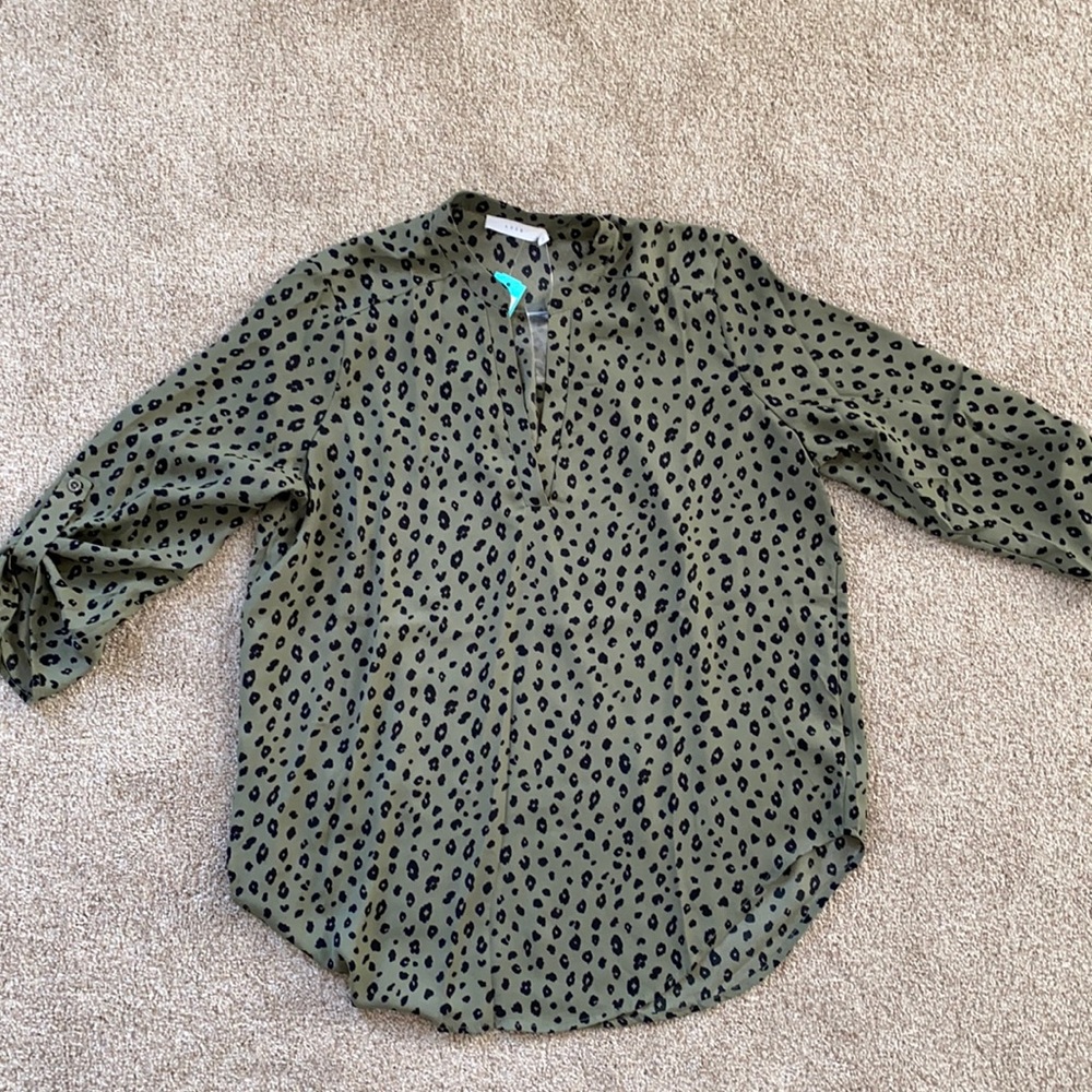 Lush Warren split neck blouse